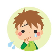 可愛い女の子の不機嫌アイコン 表情バリエーションセット Wall Mural ぽこたぽこ