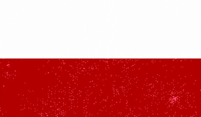 Grunge Poland flag textured background. Vector illustration
