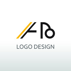ab letter for simple logo design
