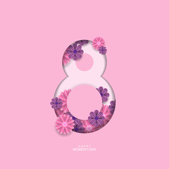 8 March Womens Day With Flower