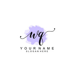 WQ Initial handwriting logo template vector