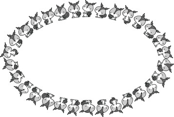 vector squirrel cartoon background border frame 