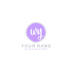 WY Initial handwriting logo template vector