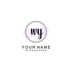 WY Initial handwriting logo template vector