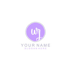 WZ Initial handwriting logo template vector