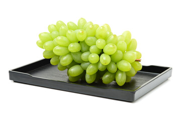 green grapes in a box isolated
