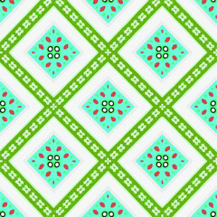  Seamless pattern with multicolored shapes.