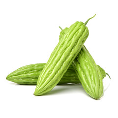 Bitter melon , Bitter gourd on white background