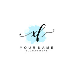 XF Initial handwriting logo template vector