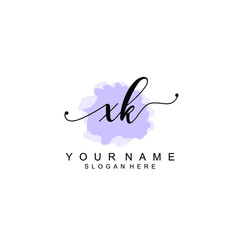 XK Initial handwriting logo template vector