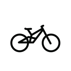 Fototapeta premium mountain bike simple bicycle line black logo vector icon illustration flat design isolated background