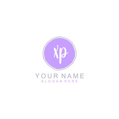XP Initial handwriting logo template vector