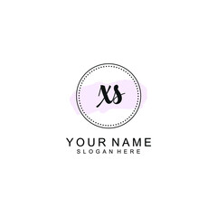 XS Initial handwriting logo template vector