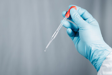 Doctor or scientist wearing antivirus clothing In the laboratory, research laboratories are...