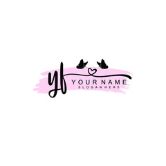 YF Initial handwriting logo template vector