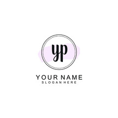 YP Initial handwriting logo template vector