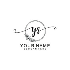YS Initial handwriting logo template vector