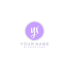 YX Initial handwriting logo template vector
