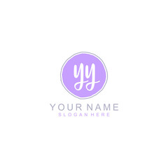 YY Initial handwriting logo template vector