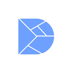 letter d logo vector  color  hexagon  mozaik  template