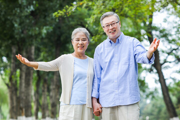 Portrait of happy old couple