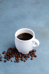 コーヒーと青背景