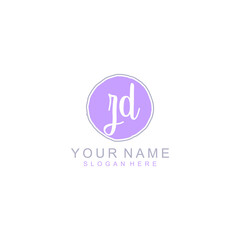 ZD Initial handwriting logo template vector