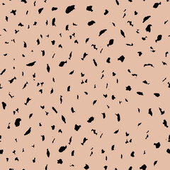 Abstract modern leopard seamless pattern. Animals trendy background. Beige and black decorative vector stock illustration for print, card, postcard, fabric, textile. Modern ornament of stylized skin