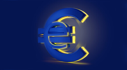 digital currency e-euro symbol abstract symbolic 3d-illustration