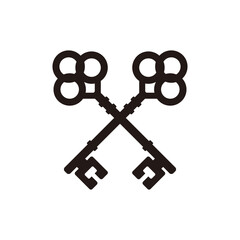 antique key logo design template vector illustration