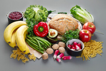 High Fiber Foods., Healthy balanced dieting concept