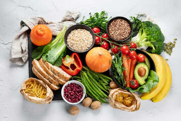 High Fiber Foods., Healthy balanced dieting concept