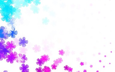 Light Pink, Blue vector abstract design with flowers.