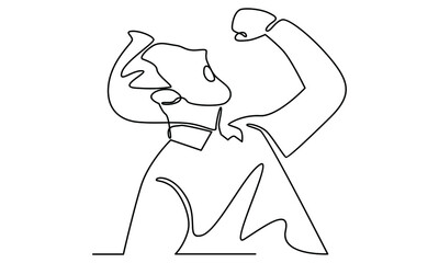 Continue line of happy man expression 