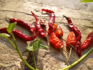 red hot chili peppers on a wooden background