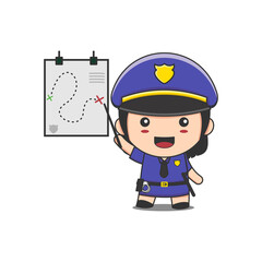 cute police woman giving information