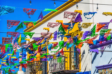 Fototapeta na wymiar Colorful Mexican Christmas Paper Decorations San Jose del Cabo Mexico