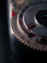 Closeup of a light meter