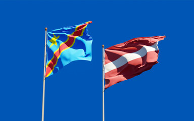 Flags of Latvia and Congo.