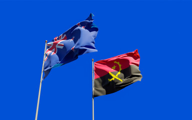 Flags of New Zealand and Angola.