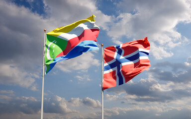 Flags of Norway and Comoros.