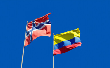 Flags of Norway and Colombia.
