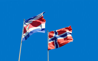 Flags of Norway and Costa Rica.