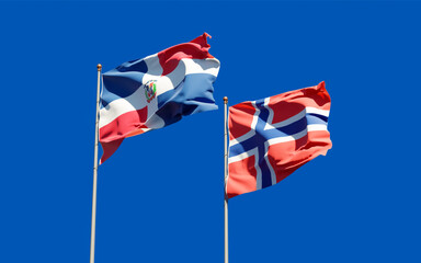 Flags of Norway and Dominican Republic.