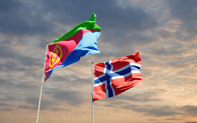 Flags of Norway and Eritrea.