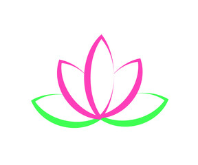 Blooming lotus on a white background. Symbol. Vector illustration.