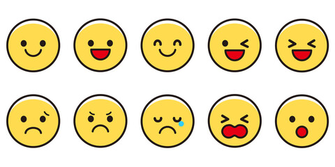 丸い形 いろいろな表情 アイコン素材セット