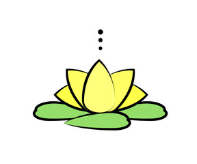 Blooming lotus on a white background. Symbol. Vector illustration.