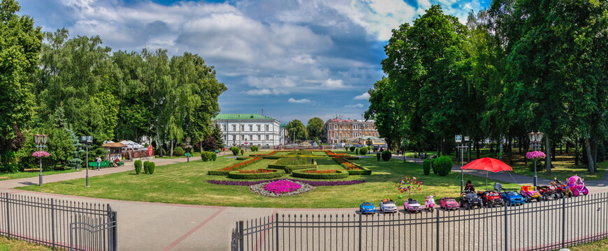Round square in Poltava, Ukraine