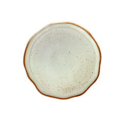 Obraz na płótnie Canvas Empty ceramic plate isolated on white background ,top view
